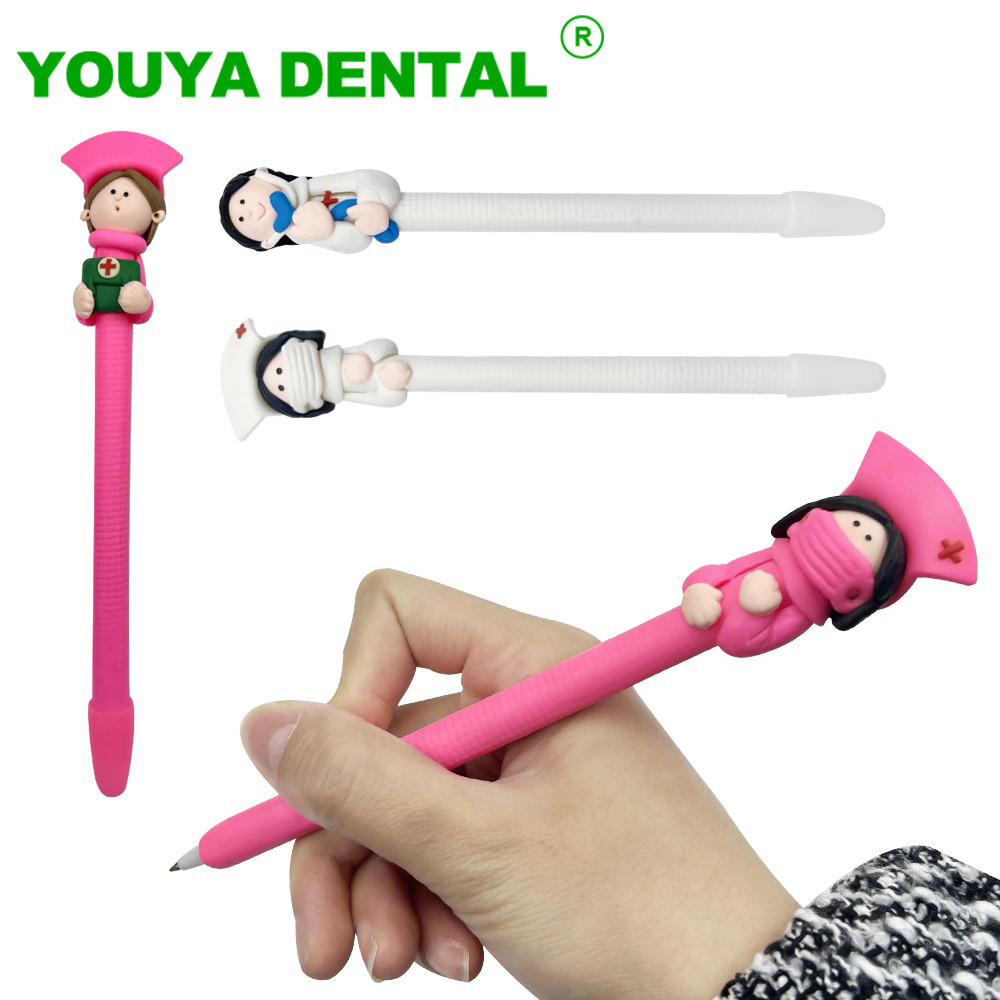 

Cute Ballpoint Creative Dental Nurse Ballpoint Pen Bending Roller Ball Dentist Stationery Pen School Writing Pen Dentistry Gifts