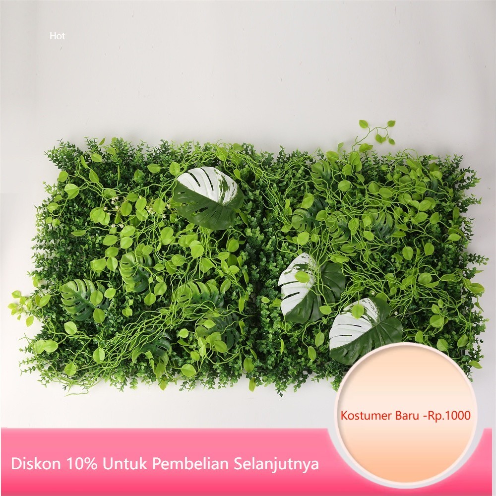 Rumput Dinding Sintetis Daun Hias Sintesis Dekorasi Dinding Artificial Rumput Plastik