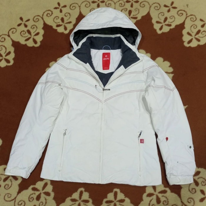 jaket bulang outdoor polos putih DESCENTE sz L hangat bagus