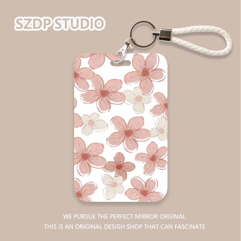 

ID CARD Penutup pelindung gantungan kunci terintegrasi kawaii lucu pola kamelia dicat kartun Korea penutup pelindung kartu bank penutup pelindung kartu bus kartu ID