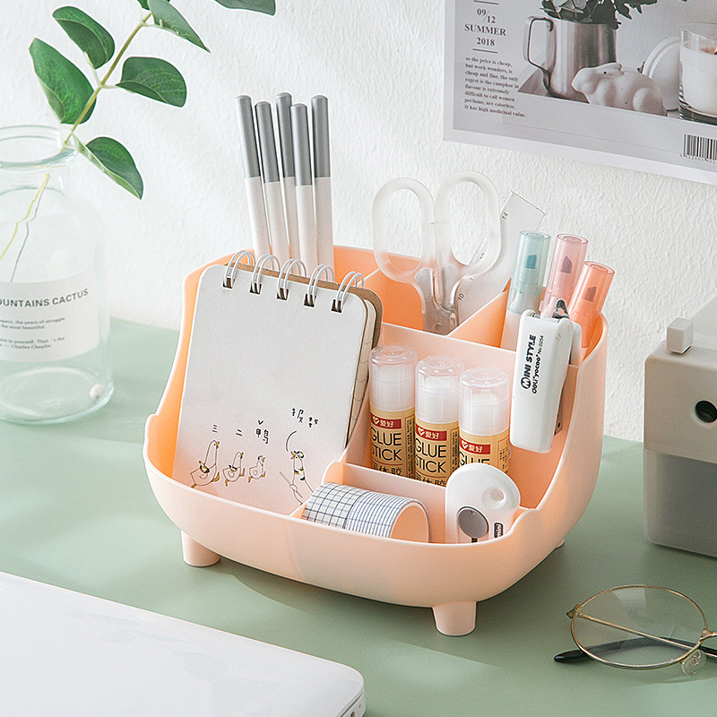 

Creative 6 Gird Desktop Organizer Pen Holder Multifunctional Desk Makeups Pencil Storage Stand Box School Office Stationery