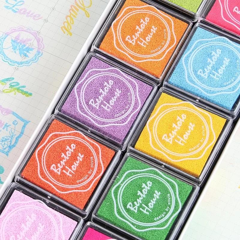 

Korean Color 4*4cm Small Ink Pad Cute Ink Pad DIY Rubber Stamp Stamp Pad 20 Colors Boxed