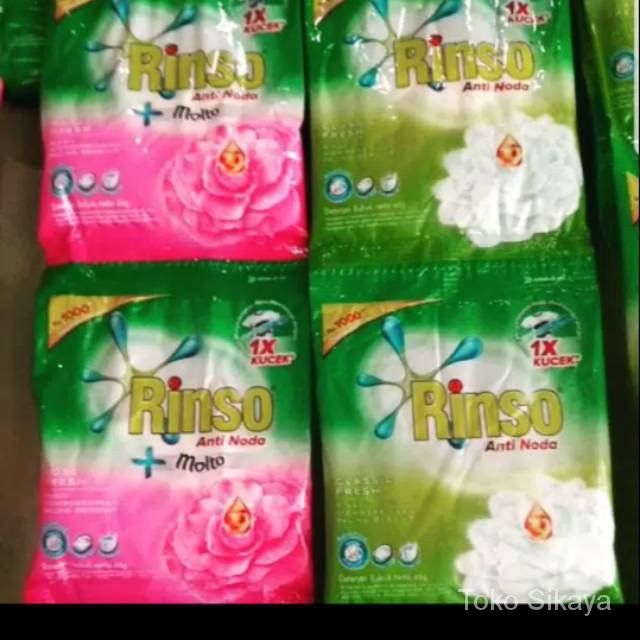 

12pcs Rinso Bubuk Sachet 44g Renceng Eceran 1000