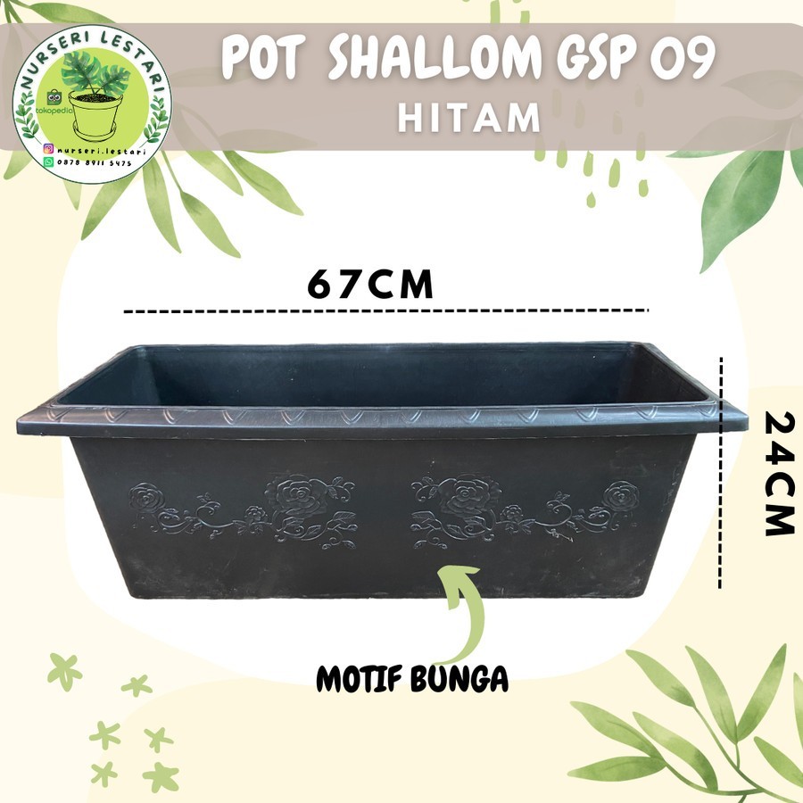 Pot plastik segi panjang GSP 09 hitam