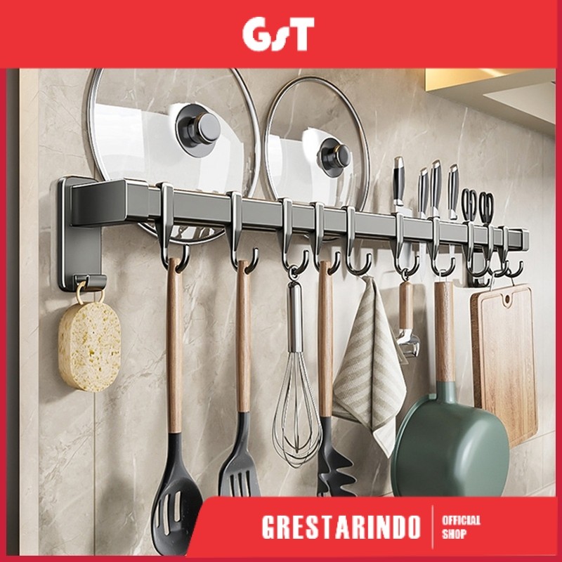 Rak Gantung Dapur Tanpa Bor Rak Penyimpanan Dapur Multifungsi