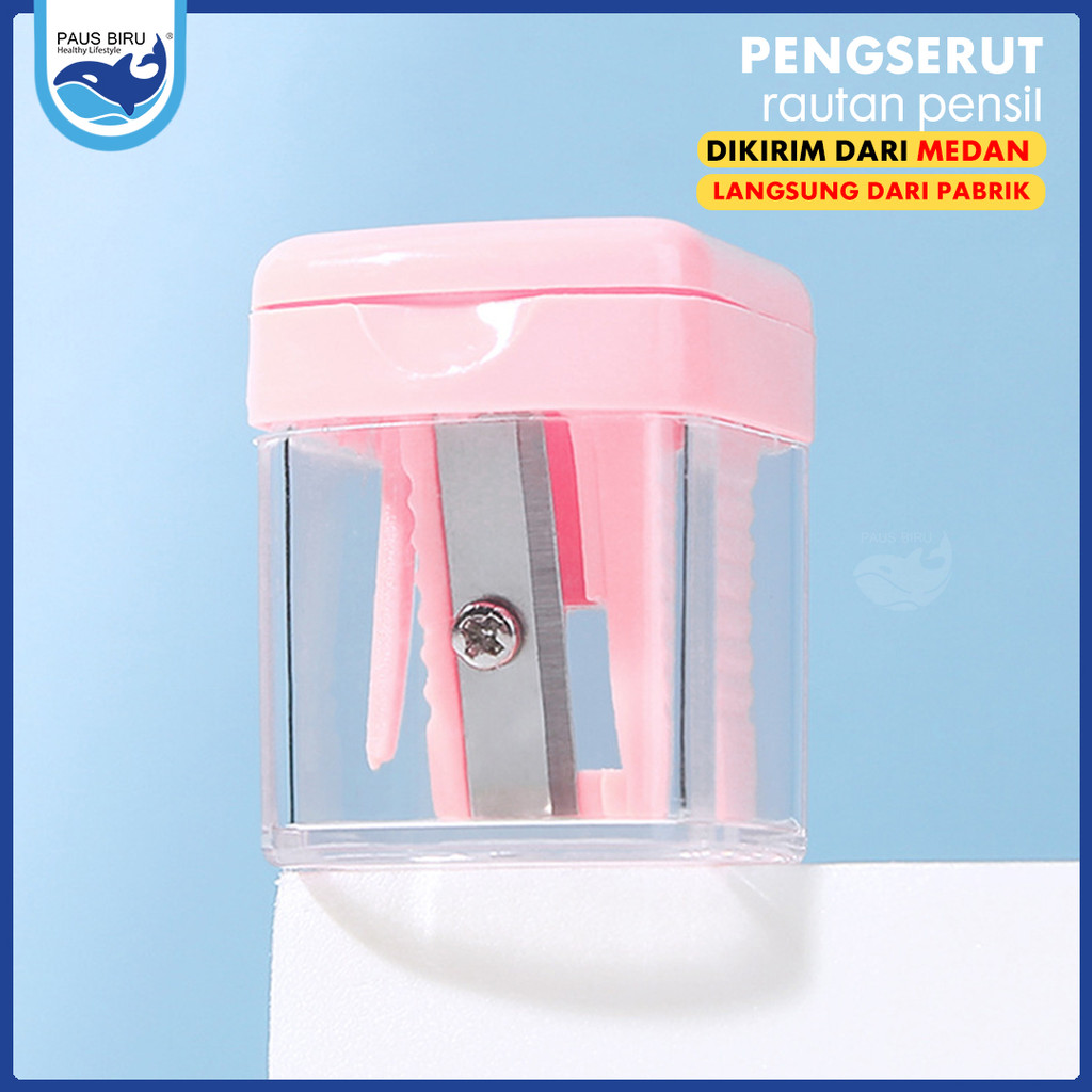 

Paus Biru - Serutan Rautan Pensil Putar Sharpener Dengan Penutup Pengserut minimalis simple tajam bentuk lucu