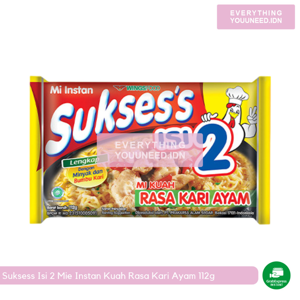 

Suksess Isi 2 Mie Instan Kuah Rasa Kari Ayam 112g
