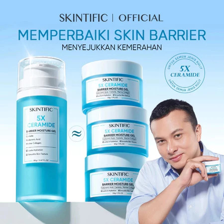 SKINTIFIC 5X Ceramide Barrier Moisturizer Gel 80g | Krim Pemutih Wajah Menenangkan Bintik Hitam Pele