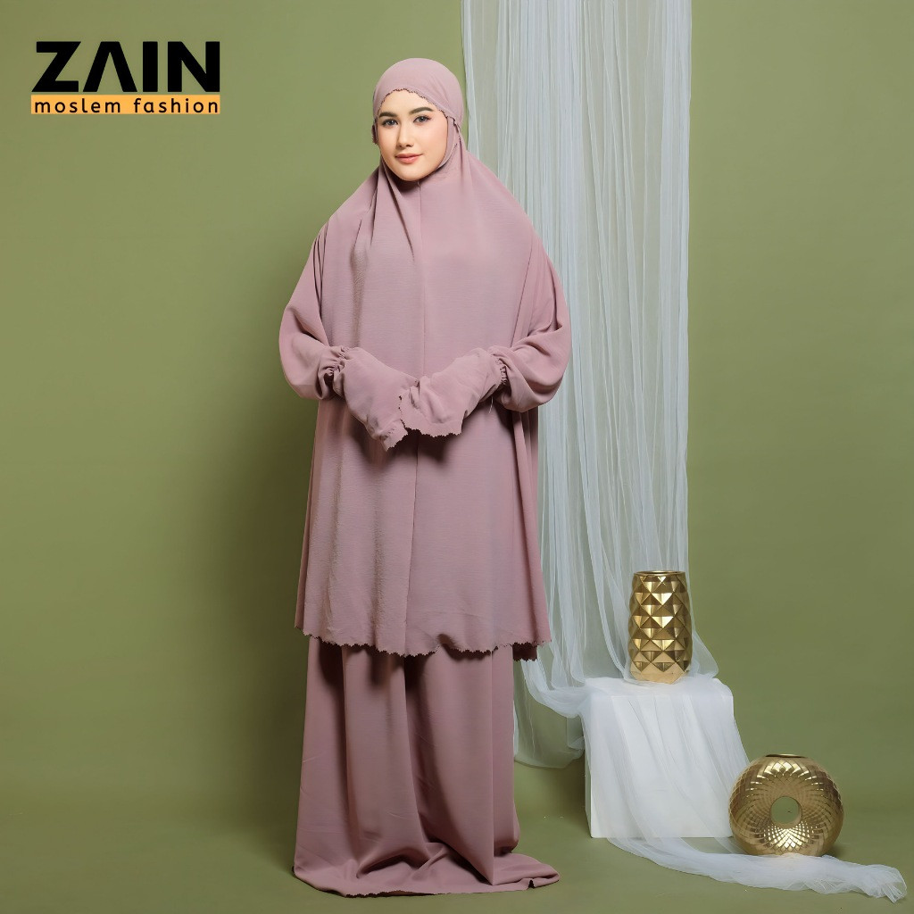 ZAIN - Mukena Umroh  Atas Bawah Dewasa Crinkel PROMO
