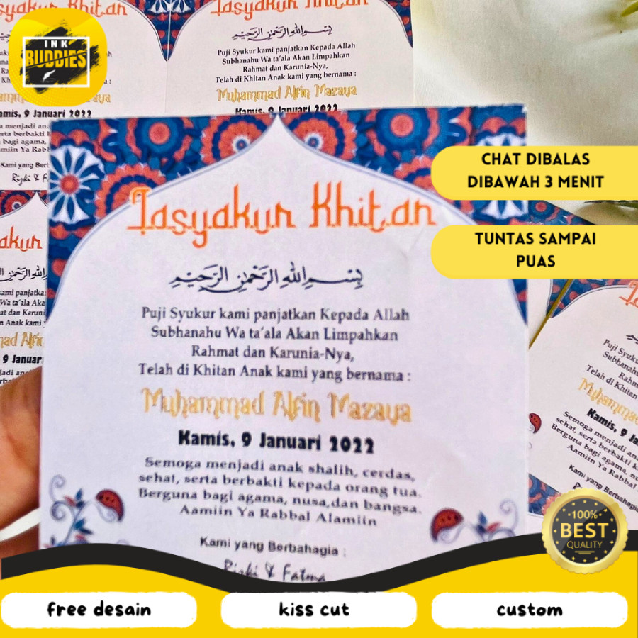 

INB 2-6 STIKER TASYAKURAN KHITAN / SYUKURAN KHITAN / WALIMATUL KHITAN STICKER BAHAN CHROMO