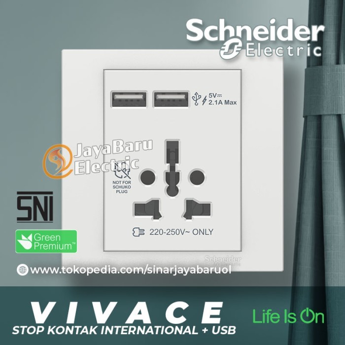 Stop Kontak International USB Charger SCHNEIDER VIVACE