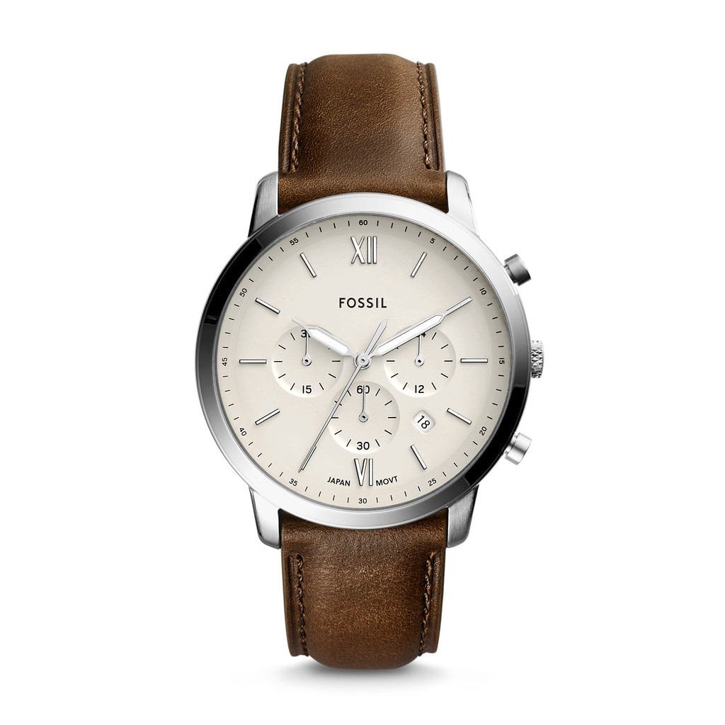 Fossil Neutra Chronograph Brown Leather 44MM Tangan Pria  - FS5380