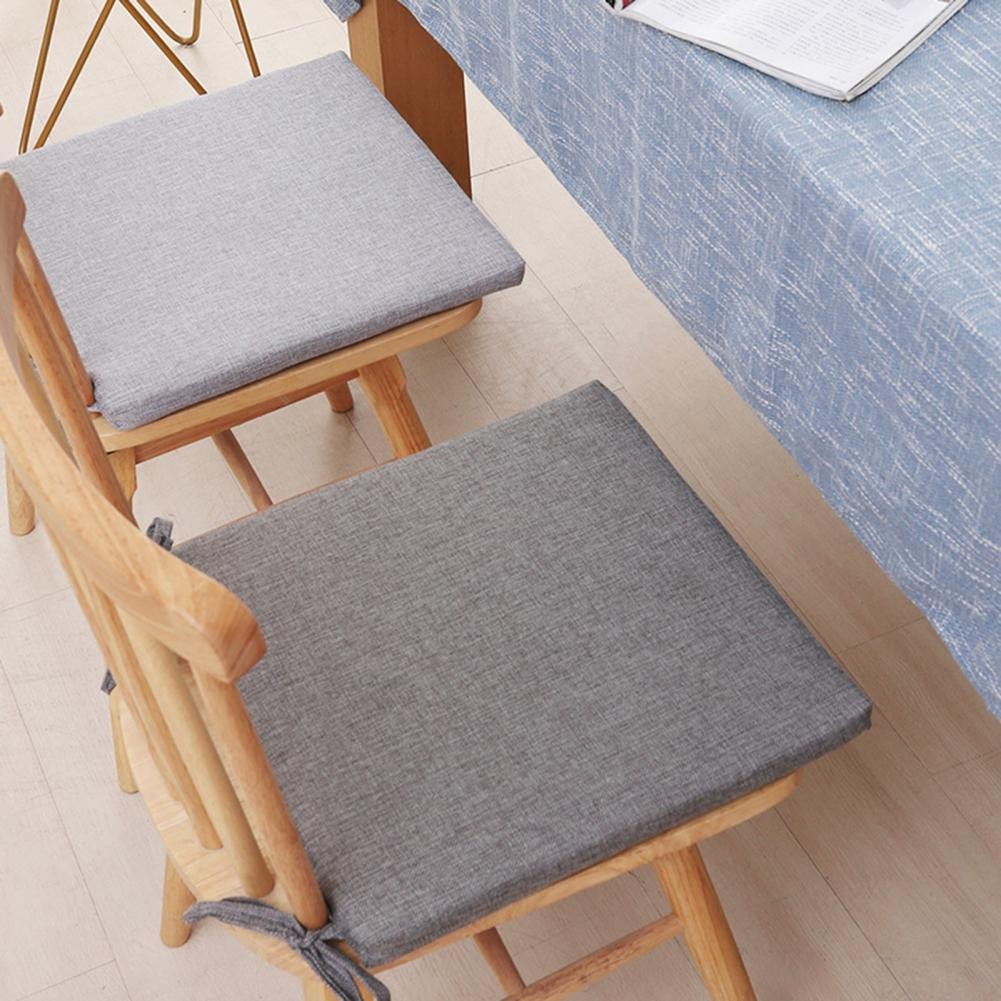 

Cotton Linen Chair Cushion Relieves Pain Pressure Strap Design Non-Slip Machine Washable Cover Memory Foam Seat Cushion Room