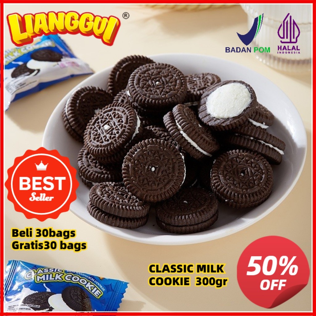 

[Penjual kualitas]HALAL Hampers Lebaran Idul Fitri Lianggui Classic Milk Biskuit Cookie 300g - Beli 30 Gratis 30 | Camilan Enak untuk Anak Sekolah, Snack Renyah & Praktis, Cocok untuk Cemilan Lebaran