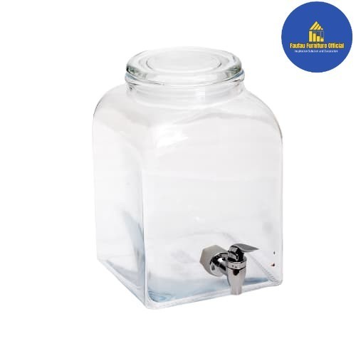 BEST QUALITY Dispenser Air Minum Pesta Kaca Dengan Stand Penyangga 4.4 Liter