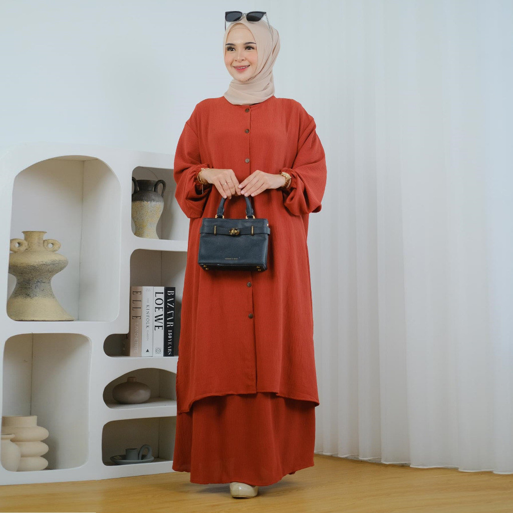 Gamis Jumbo VAROSE SET LD 140 Crinkle Airflow Premium