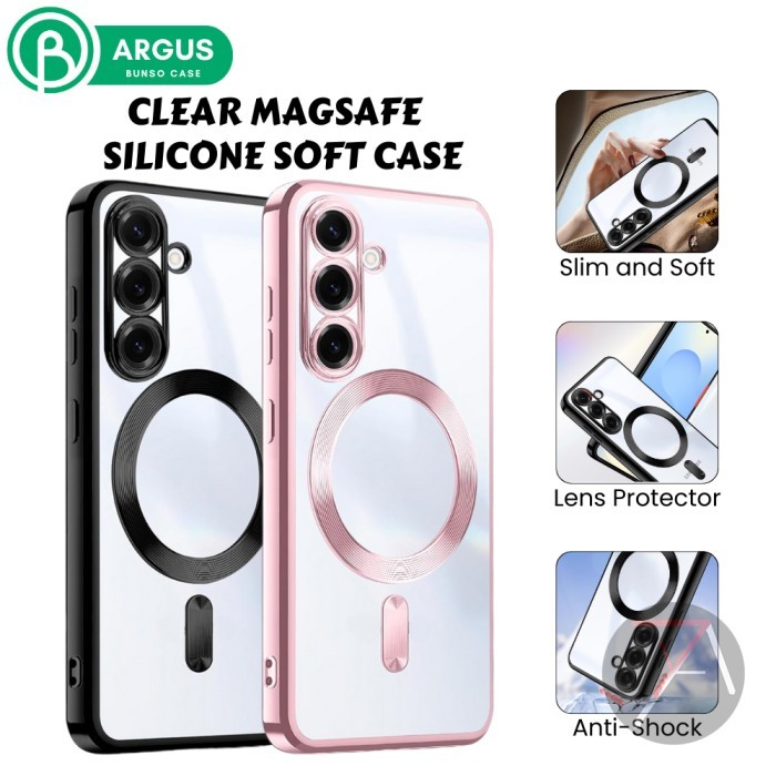 Bunso ARGUS Soft Case untuk Samsung Galaxy A56 A36 A26 A16 A55 A35 A15 5G 4G Clear Magsafe Slim Sili