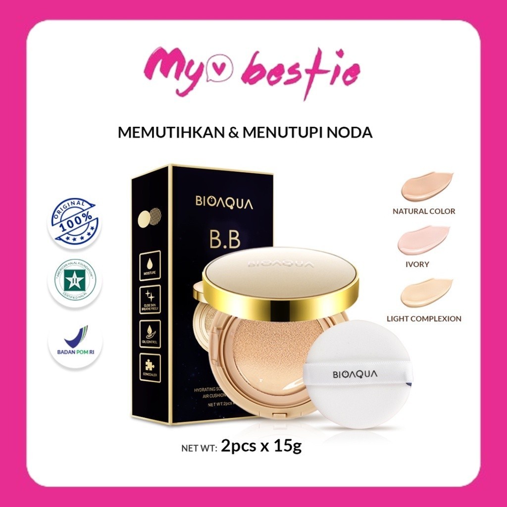 [My Bestie Choice] BIOAQUA Hydrating Soft Flawless Air Cushion BB Cream | Cushion Bioaqua | BB Cream