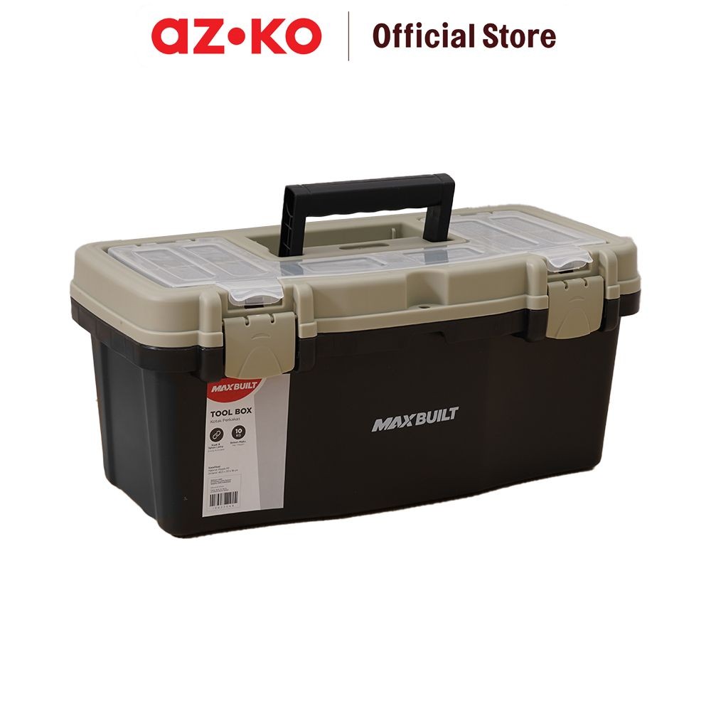 AZKO Maxbuilt 40.5X20X18 cm Kotak Perkakas - Cokelat Sand Toolbox Tempat Peralatan Bengkel Organizer