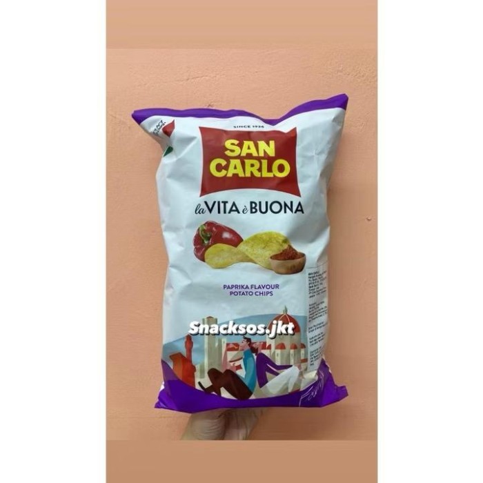 

SAN CARLO LA VITA E BUONA LIME & PINK PEPPER / PESTO CHIPS / CLASSIC POTATO CHIPS / MINT & CHILI / WAVY POTATO / PAPRIKA - KERIPIK KENTANG - CARLO PAPRIKA