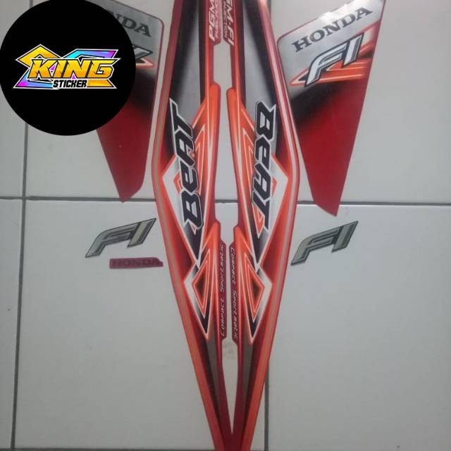 Stiker striping Honda beat fi 2013 merah
