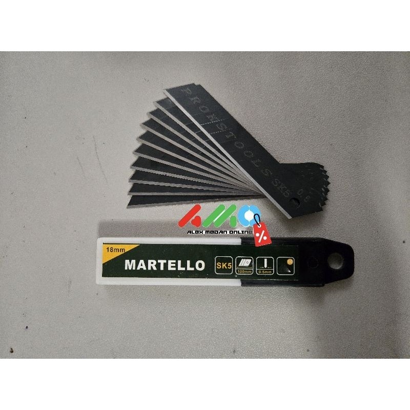 

Isi Cutter MARTELLO / Refill Pisau Cutter 18mm Hitam isi 10pcs