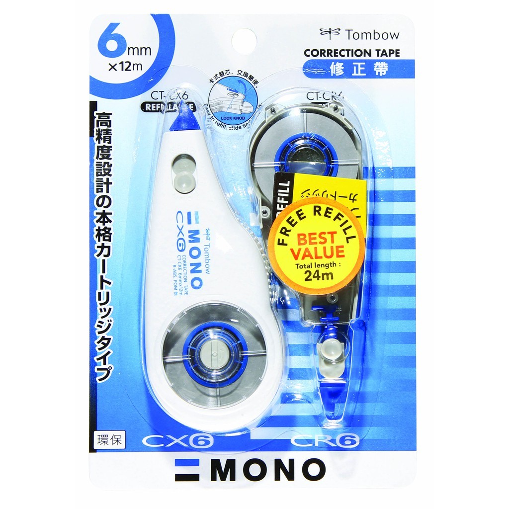 

Gramedia Surabaya - Tombow Correction Tape Refillable CT-CX6CR6 Free CT-CR