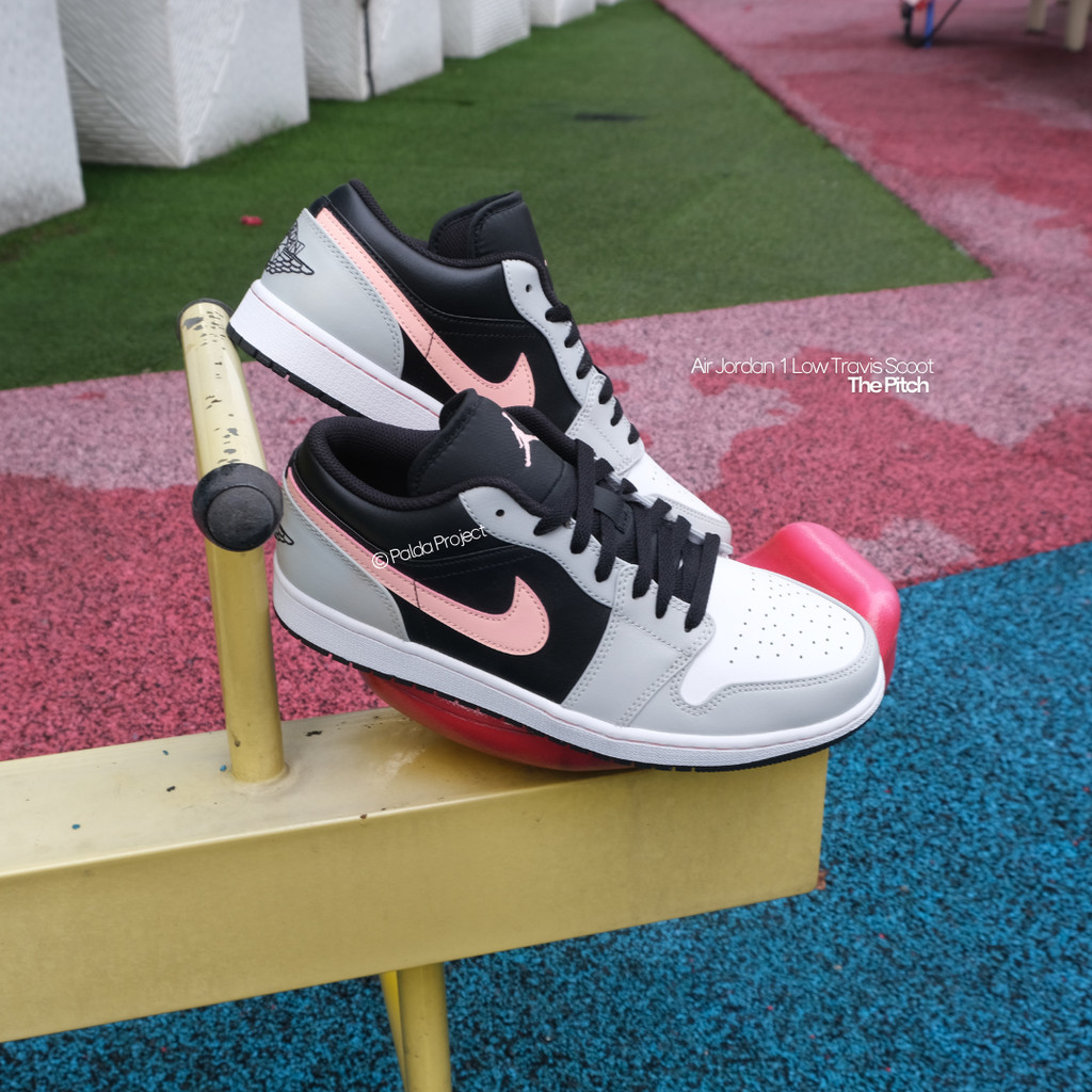 Sneakers Shoes Nike Air Jordan 1 Low Grey Fog Bleached Coral (553558 062) - 100% Original