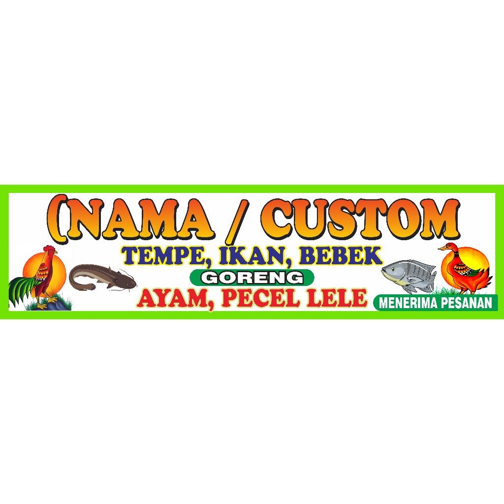 SPANDUK / BANNER Pecel Lele / Warung / Nasi Goreng Flexy 280gram