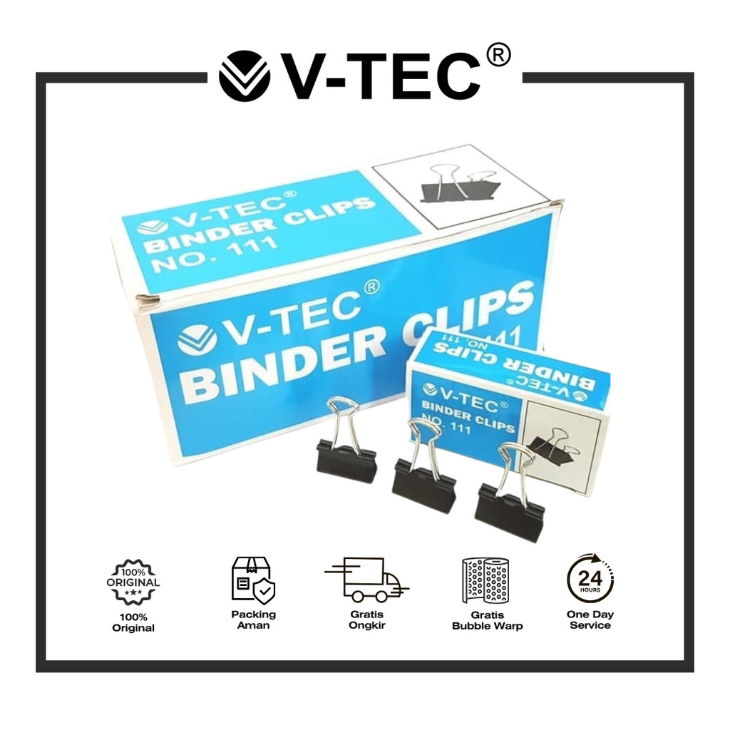 

V-TEC BINDER CLIP NO.111 PAK ISI 12 PCS
