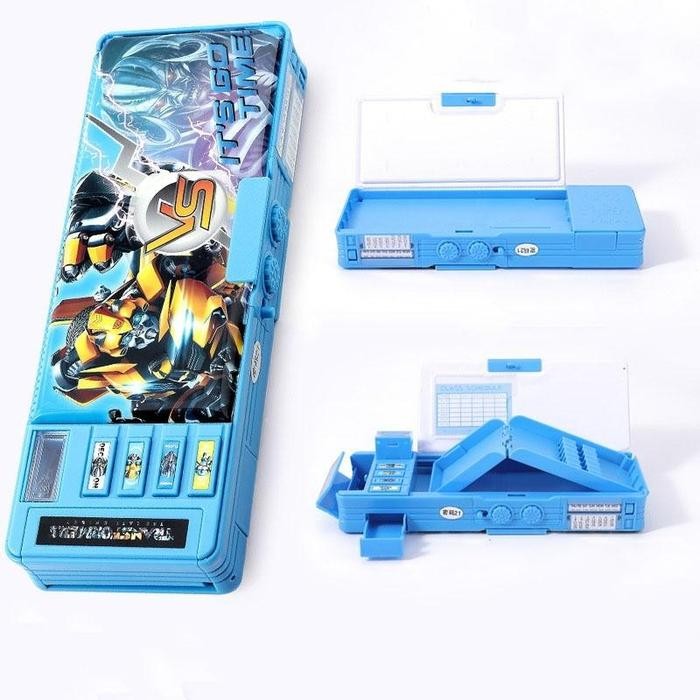 

New Arrival[PROMO] Kotak Pensil Anak Laki Laki Kode Sandi Pencil Case Tempat Pensil Transformer Password Magnet tempat pensil laki laki - Biru Muda