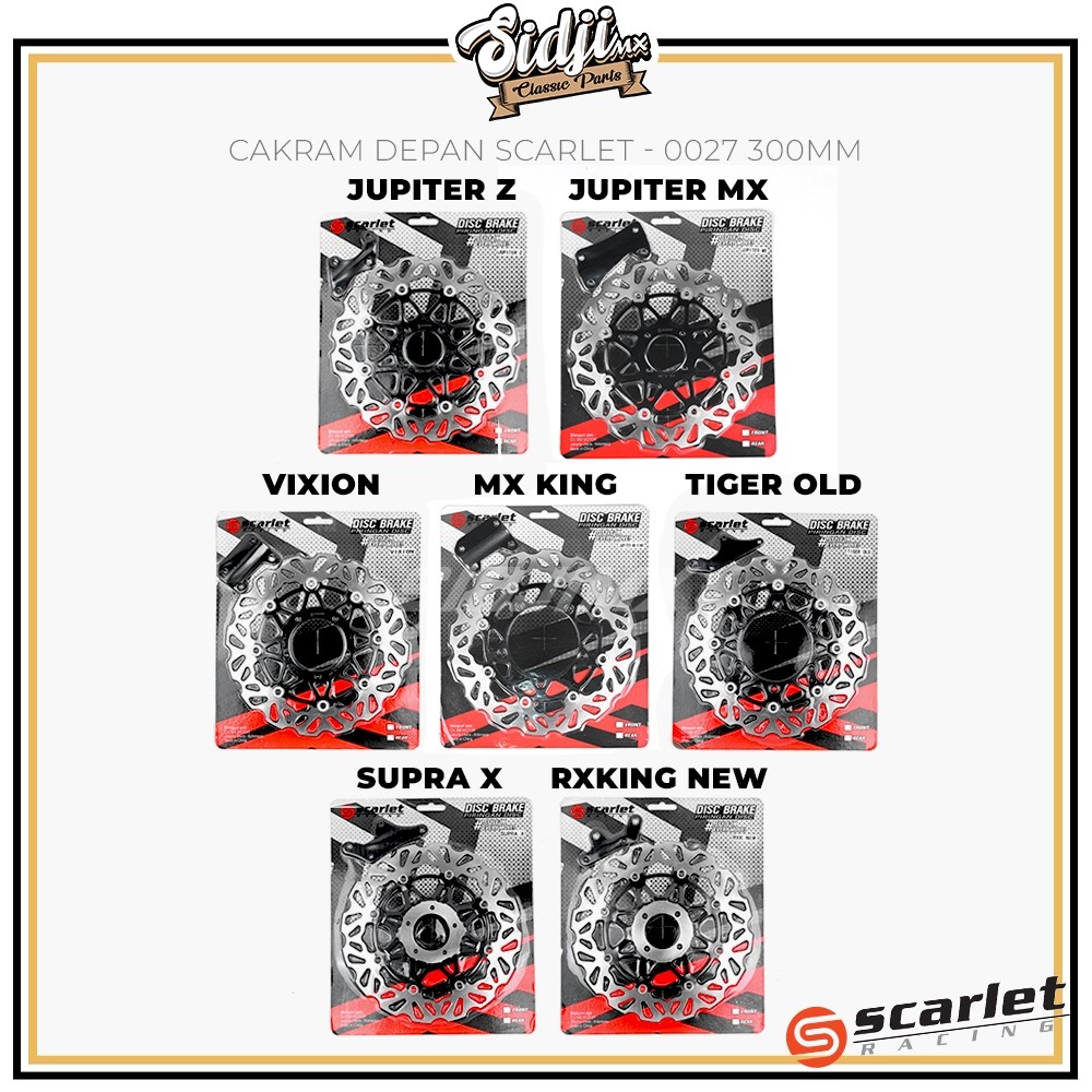 TINBACKSHOP Cakram Disk Depan Scarlet 0027 260mm 300mm Beat Mio Sporty Soul Vario 150 New Jupiter MX