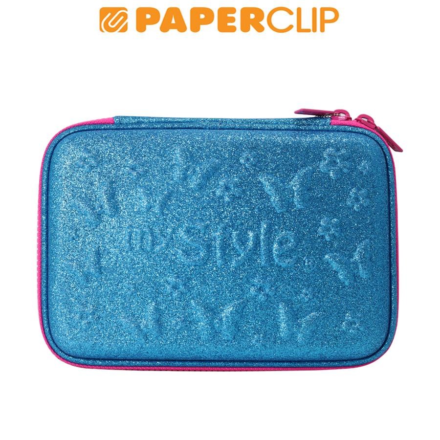 

TEMPAT PENSIL / PEN CASE HARD CASE MY STYLE TM2188 BUTTERFLY GLITTER BLUE