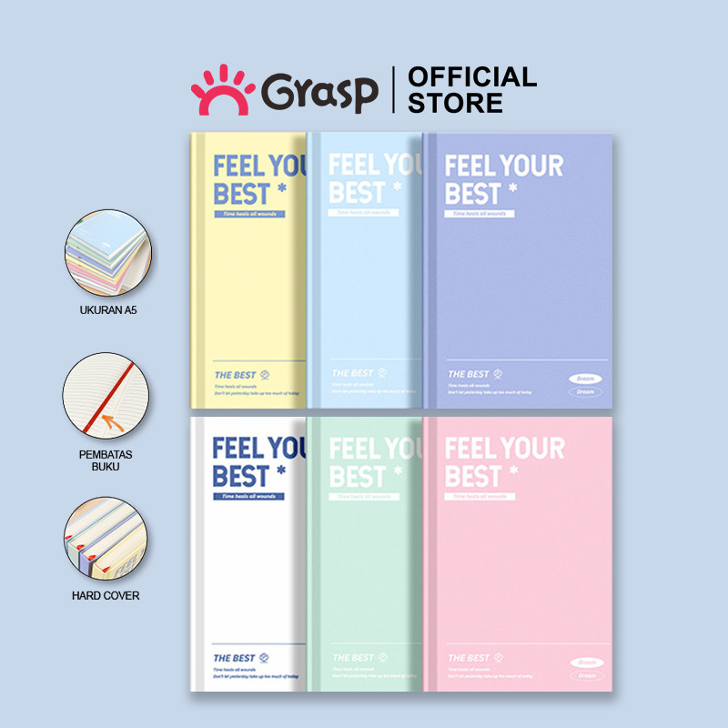 

GRASP Hard Cover Book A5 100 Lembar Buku Catatan Jurnal Notebook Warna Pastel Minimalis HCB001