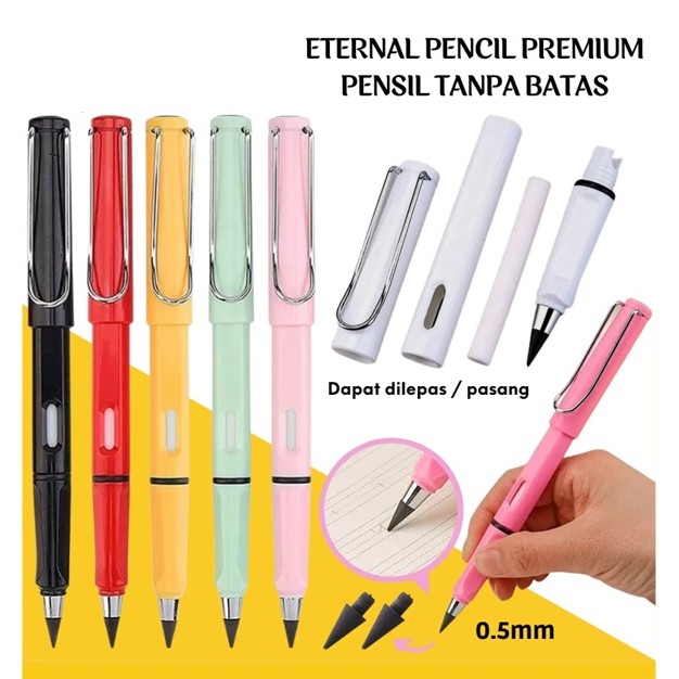 

Eternal Pencil Premium Pensil Tanpa Batas HB 0.5mm | Pensil Ajaib Tanpa Rautan Untuk Menulis Menggambar Sketsa | Pena Perlengkapan Alat Tulis Sekolah Anak / Kantor | Unlimited Writing Eternal Pencil Inkless