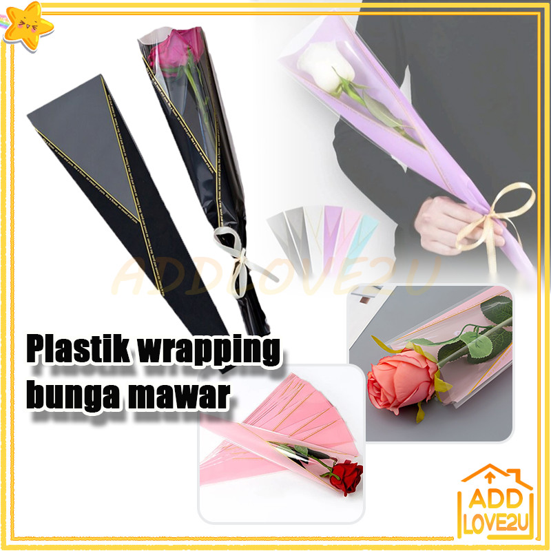

Plastik wrapping bunga mawar/Wrapping Plastik untuk Mini Buket Rose/Kertas Pembungkus Buket Satu Bunga Mawar