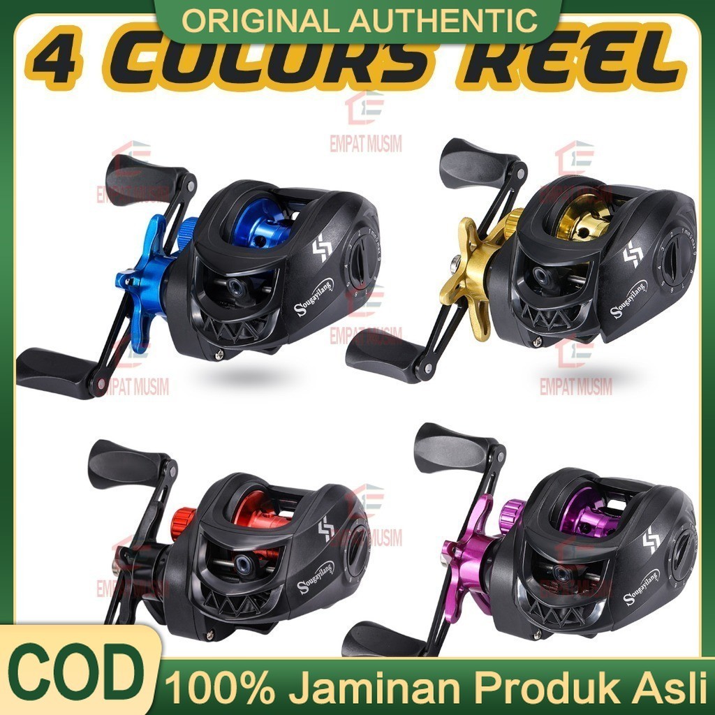 Fishing Reel Fishing Rod Set Pancing BC Reel 7.2:1 Metal Fishing Reel Max Drag 8kg Sistem 1set alat 
