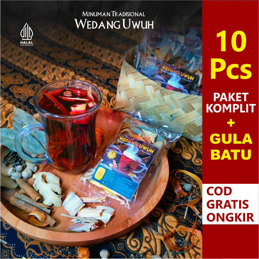 

Paket 10 Pcs Wedang Uwuh Komplit Khas Jogja Lengkap dengan Gula Batu dan Rempah Jsr Teh Herbal Alami