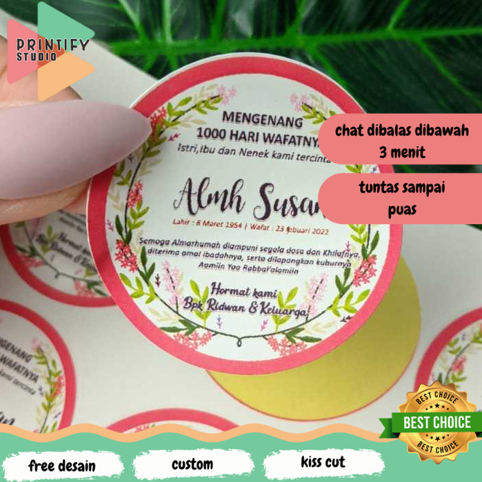 

Printify 2-4 Stiker Haul Tahlil Pengajian Mengenang Wafatnya 40 100 1000 Hari Tahlilan Sticker