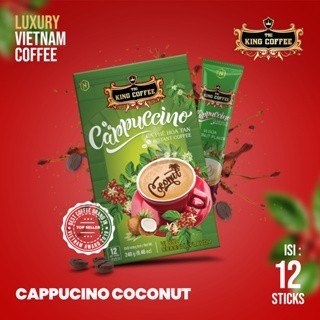 

12 PCS - King Coffee CAPPUCCINO COCONUT Flavor Instant Coffee Kopi Vietnam by Trung Nguyen Produsen Kopi G7 - 1 BOX 12 STIK