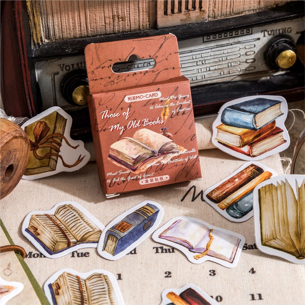 

Mr. Paper 1Style 46Pcs/box self-adhesive boxed stickers retro cartoon seal stickers handbook decorative stickers