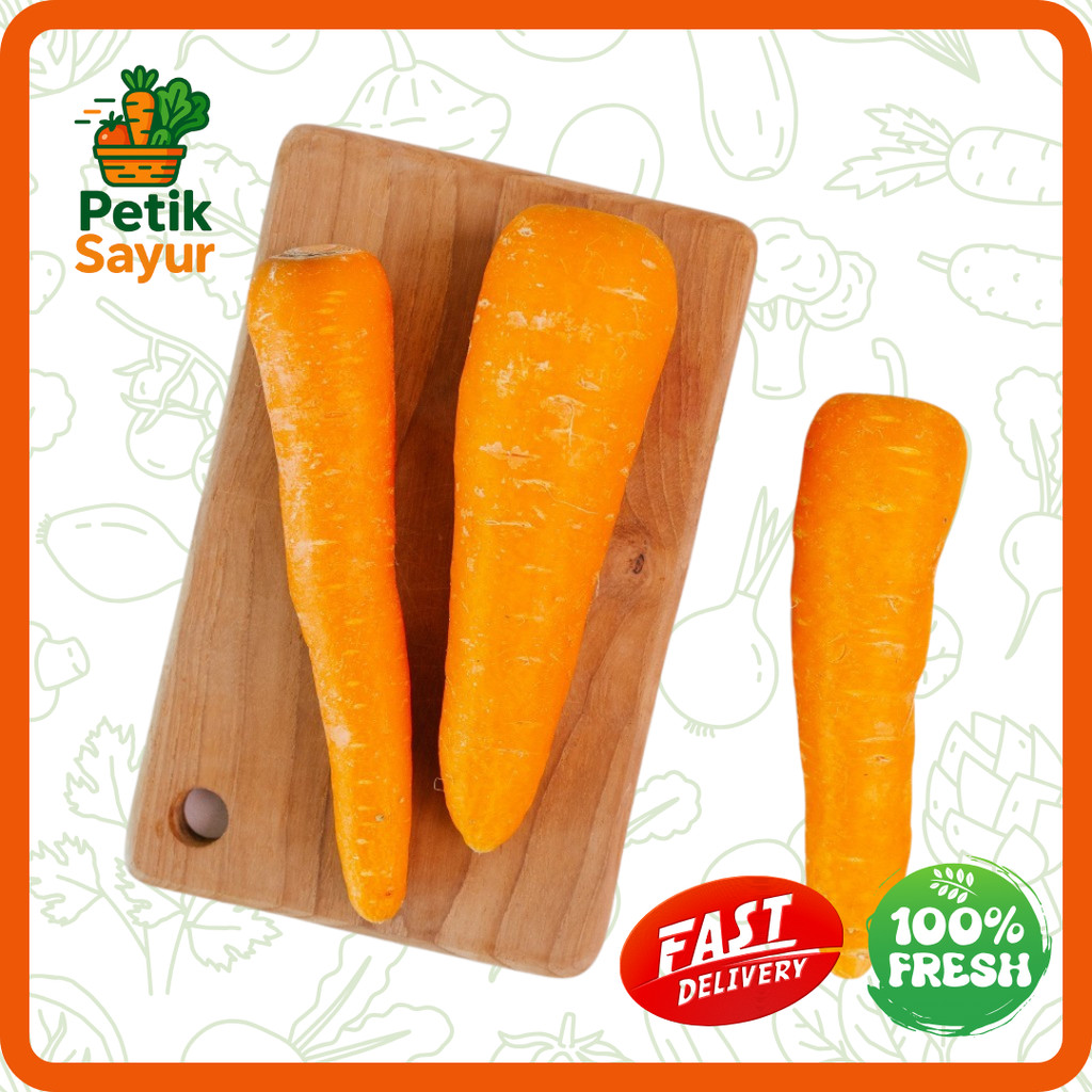 

Wortel Berastagi Konvensional 500 gram PetikSayur