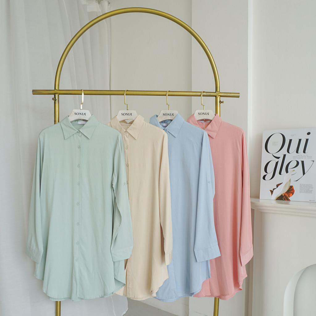 tunik busui – remaja dewasa –Ayla Basic –bahan Premium Rayon twill– Tunik Midi Polos Wanita – Atasan