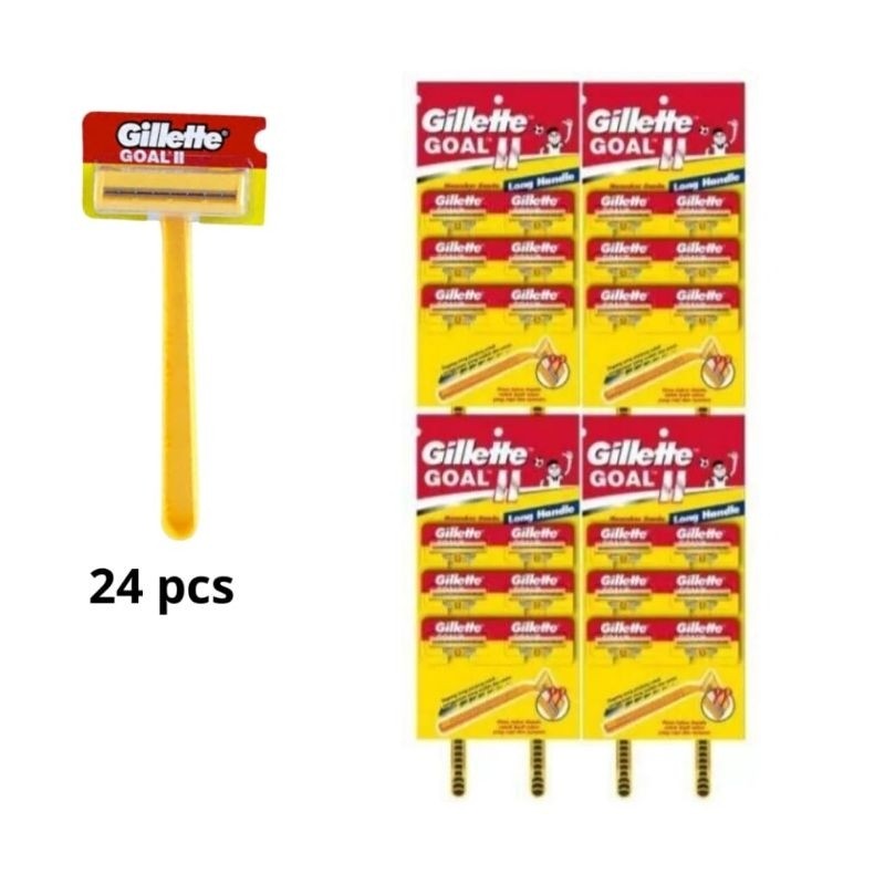 Gillette Goal Kuning 2 mata pisau (24 Pcs) || Cukur Jenggot dan kumis