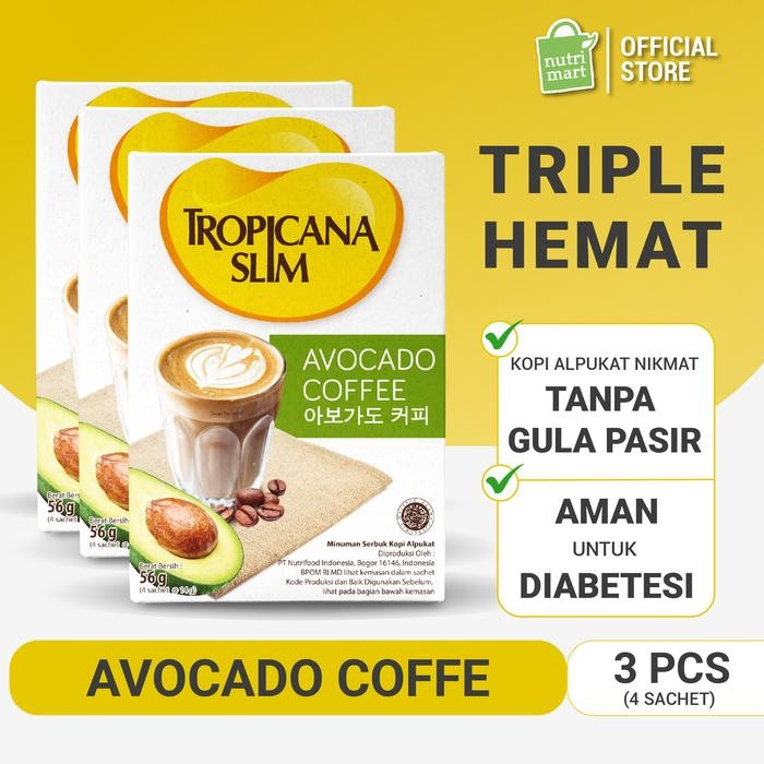

Triple Pack: Tropicana Slim Avocado Coffee (4 Sch) - Kopi Bebas Gula