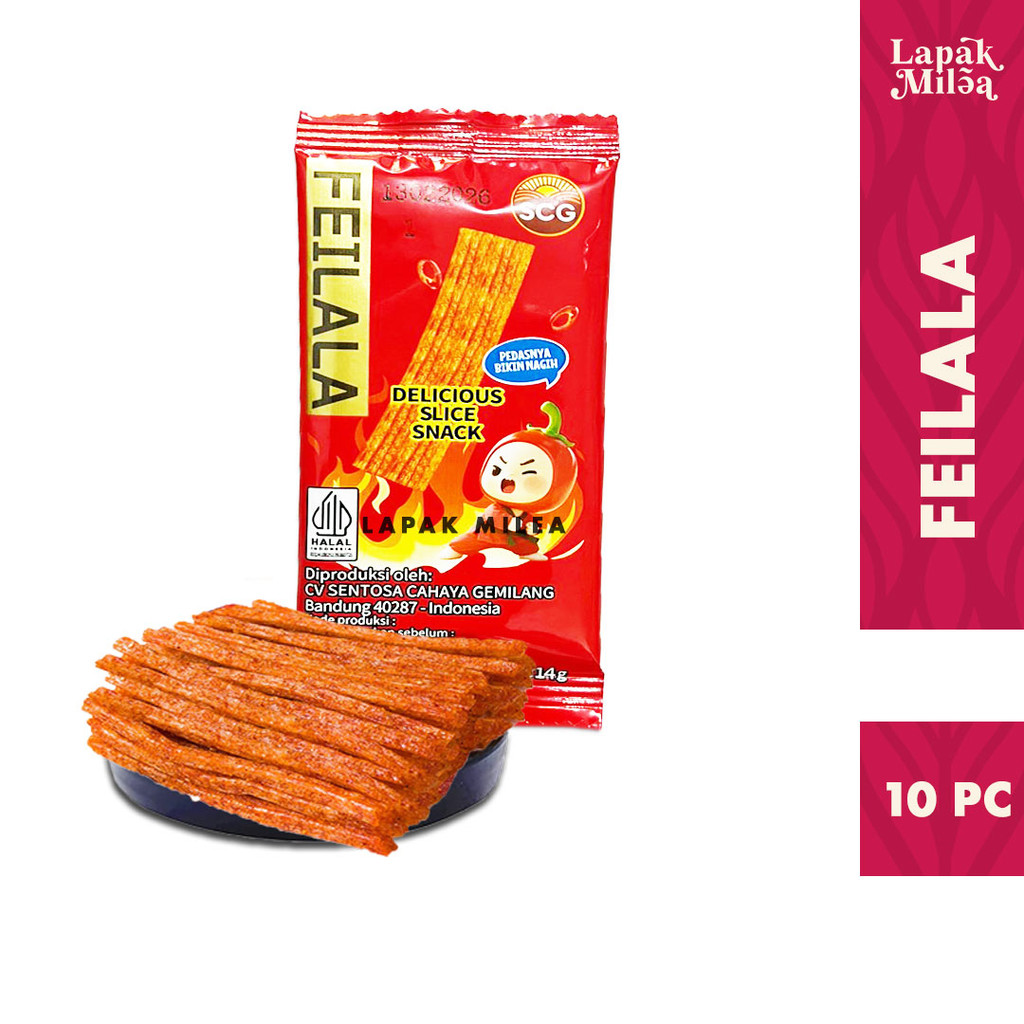 

Snack Feilala Lembaran Pedas Manis Latio Lokal Halal 12g x 10 pc