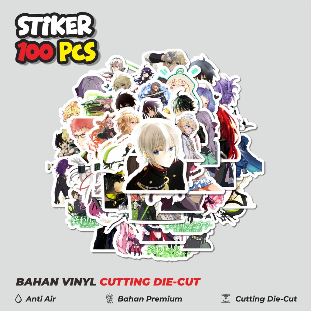 

Terbaru! 50 pcs Stiker Anime Seraph of the End Char Mix 3 Dekorasi Lucu Kreatif untuk Notebook, Skateboard, HP