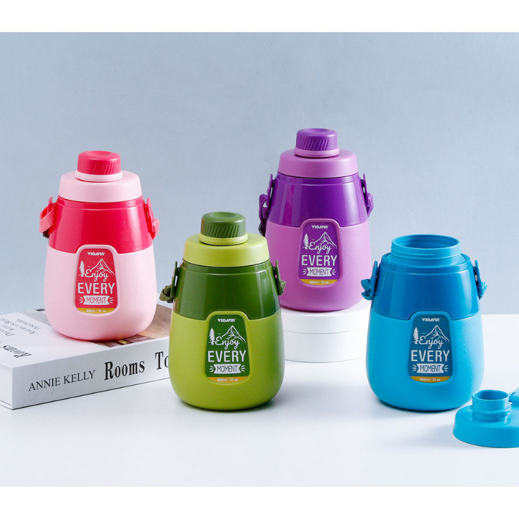 Botol Air Minum Olahraga Anak Sekolah 1 Liter 1000ml Baru Cangkir Kapasitas Besar Botol Air Portabel