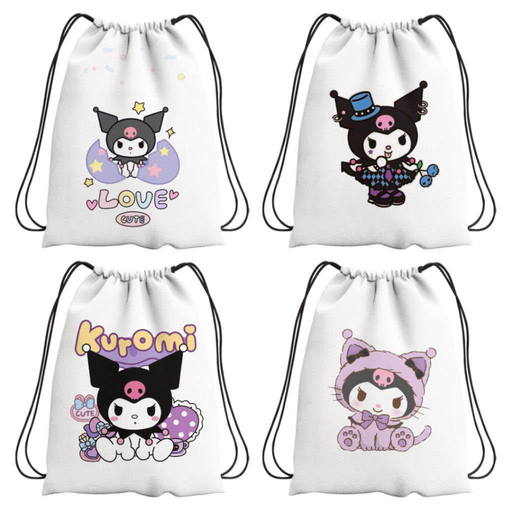 TAS KOREA  - TAS SERUT LUCU KUROMI - tas serut sekolah tas kece tas korea | Tas Serut - Stringbag - 