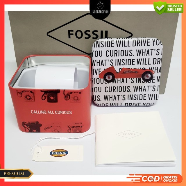 Box Fossil Kaleng / Box Fossil / Box Posil / Box F-ossil / Fossil / Lengkap Dengan Buku Dan Paper Ba